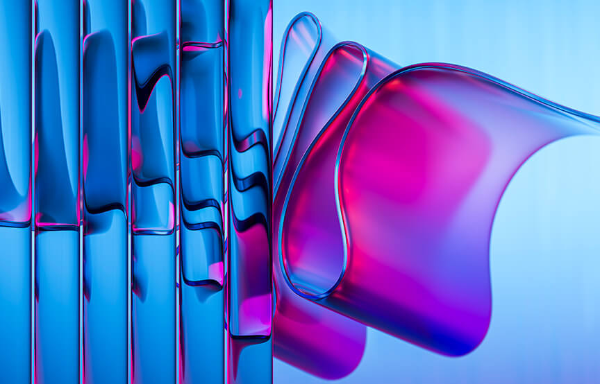 blue lines and purple waves