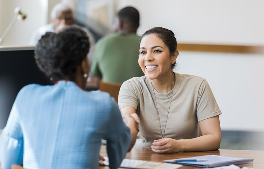 veteran speaking to someone