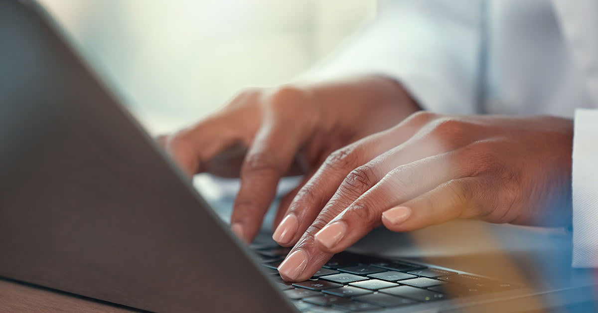 Image of hands typing