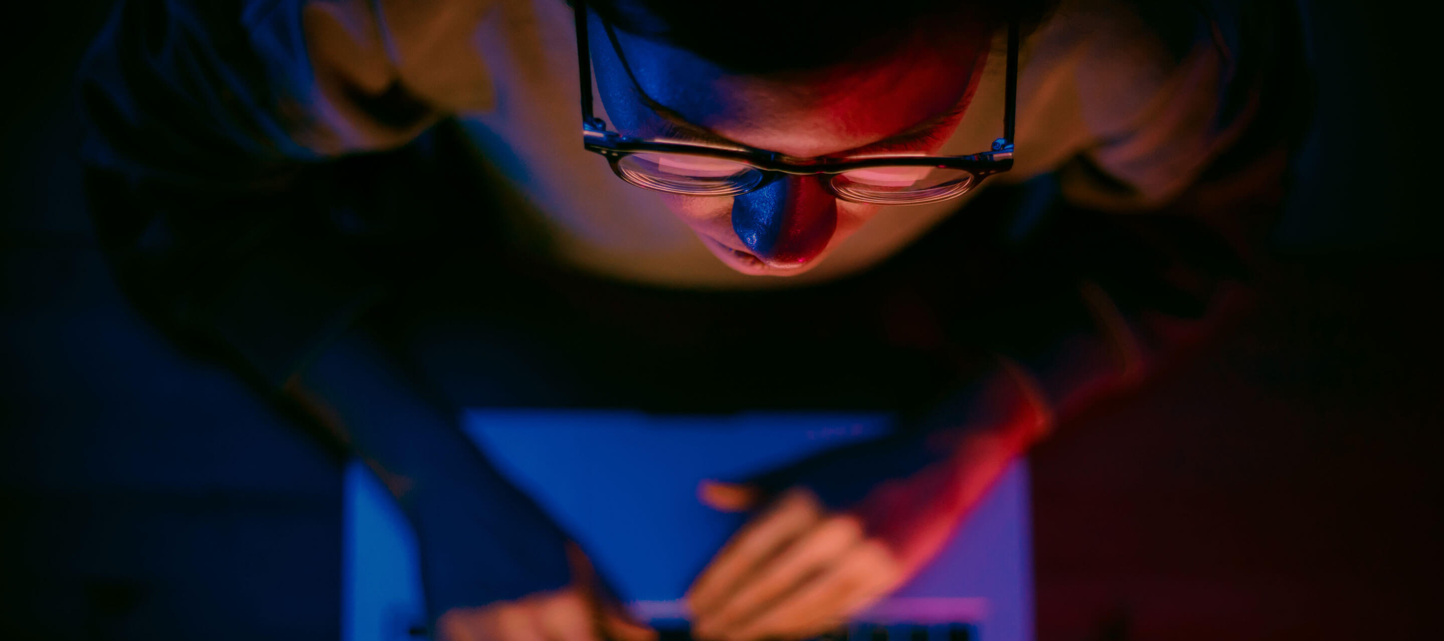 person looking at computer screen