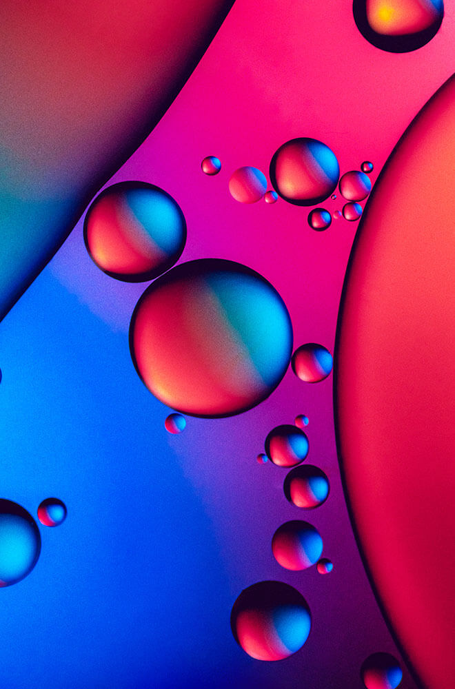 pink/blue molecules 