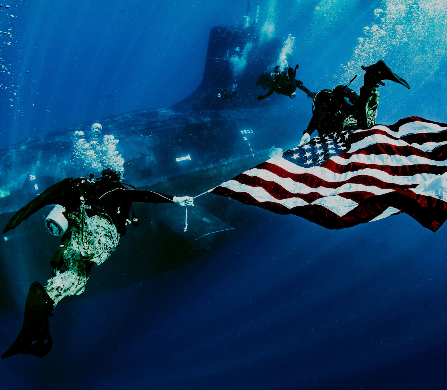 diver with flag
