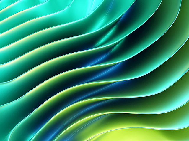 abstract wavy blue green 3d