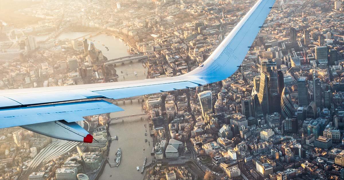 plane wind over London