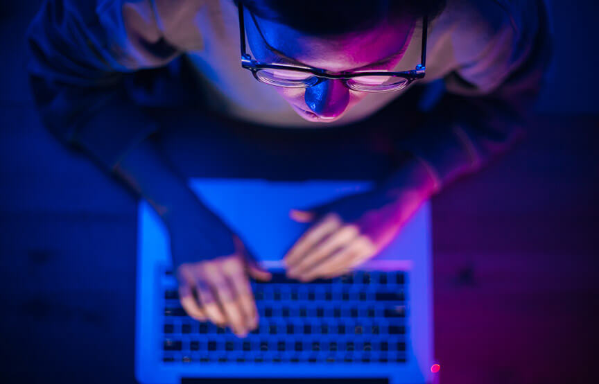 Focusing on the computer screen