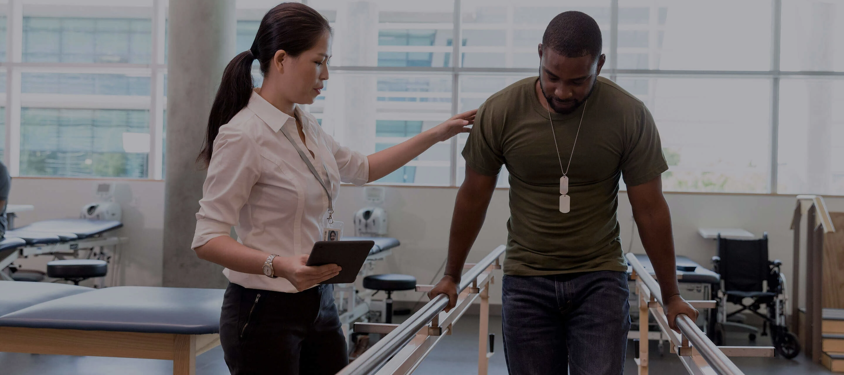 veteran at physical therapy