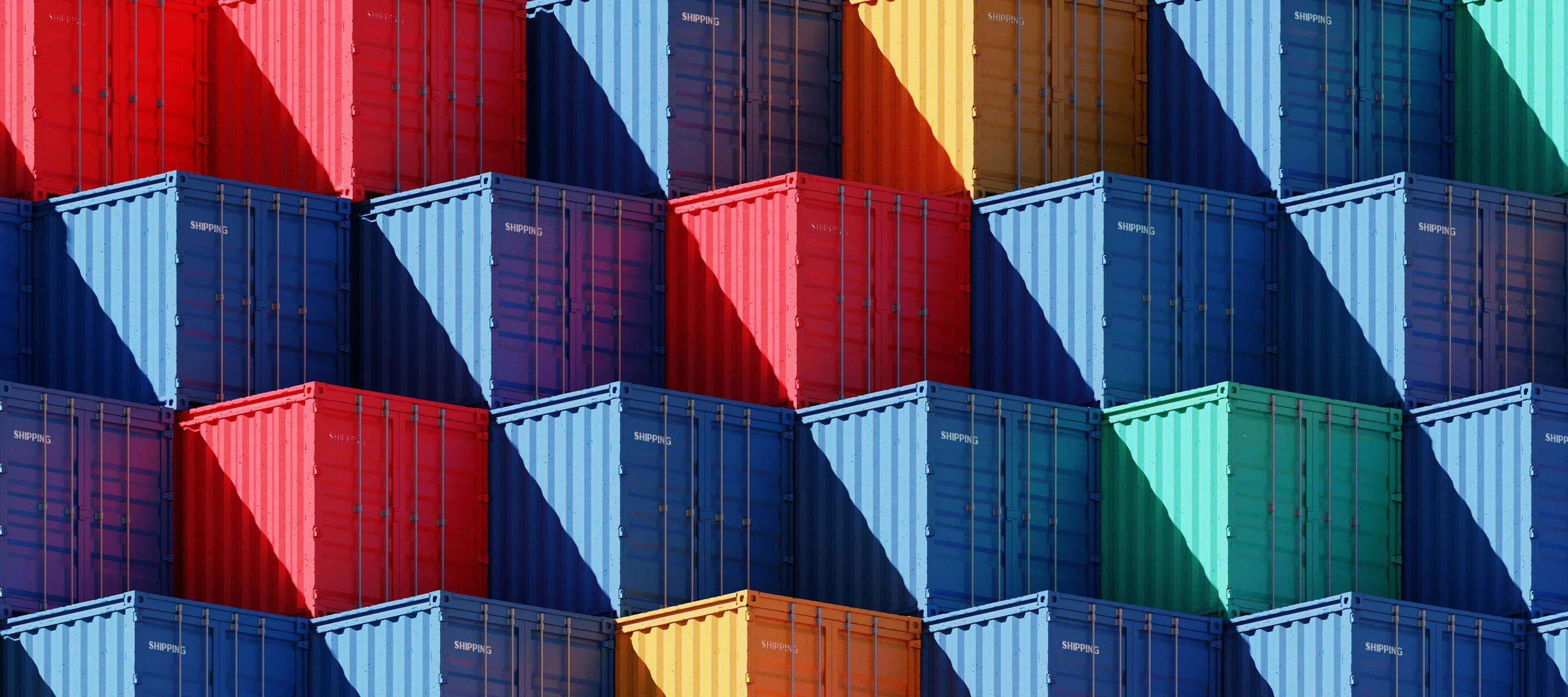 colorful shipping crates - supply chain