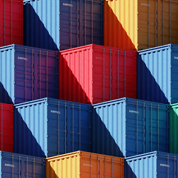 colorful shipping crates - supply chain