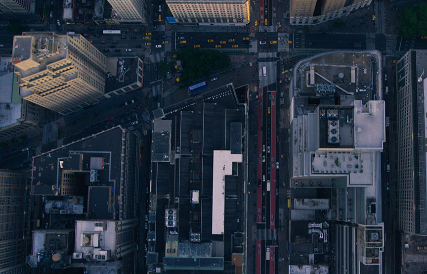 aerial view of city