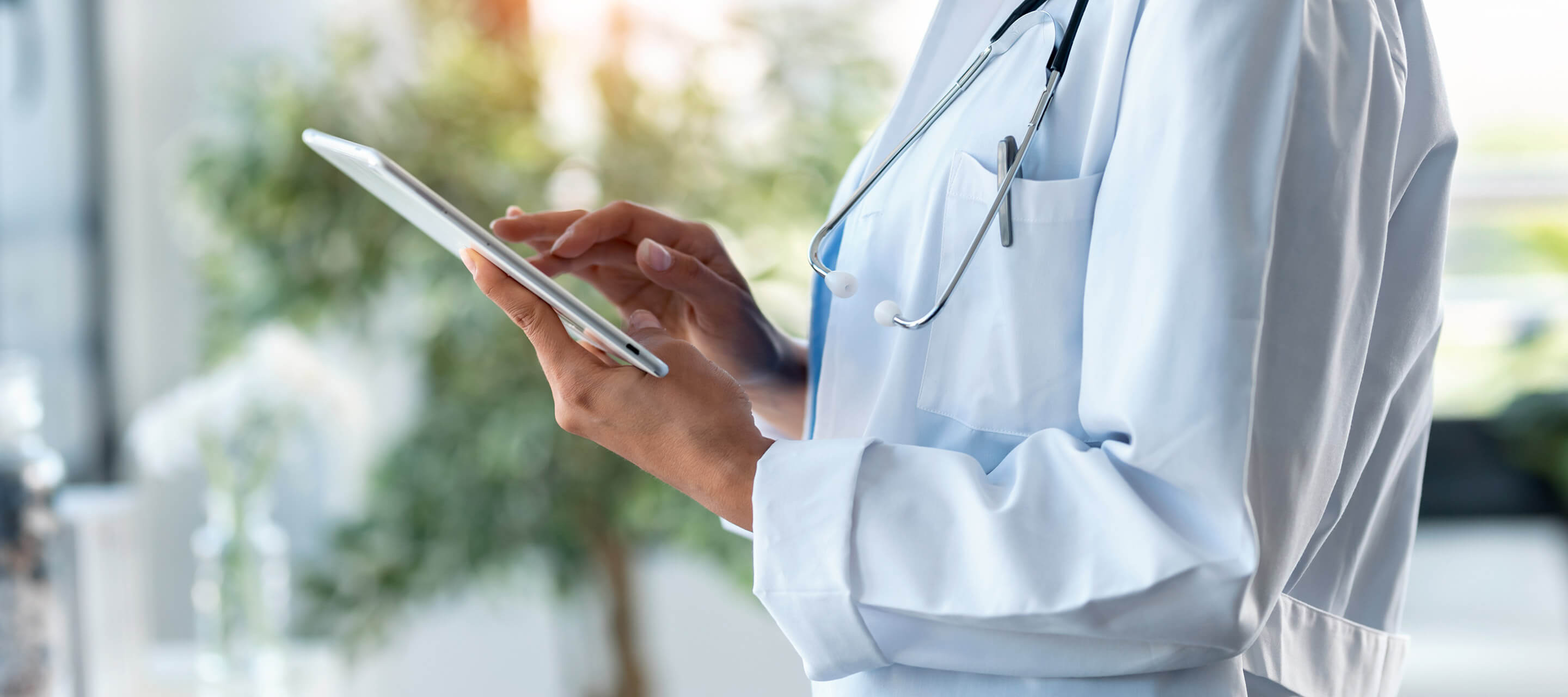 doctor looking at device