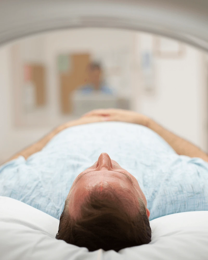 patient laying for mri