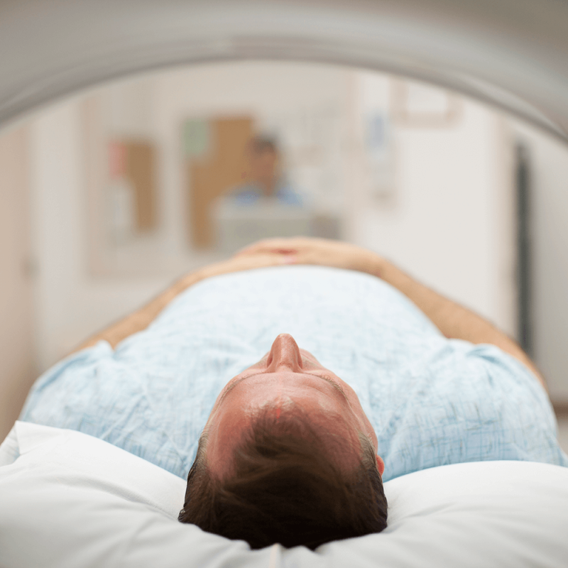 patient laying for mri