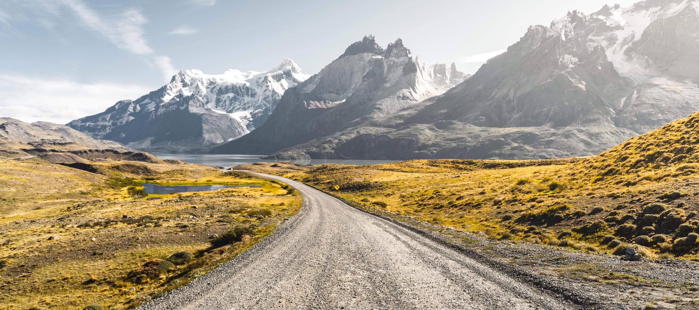 Road leading to a mountain side