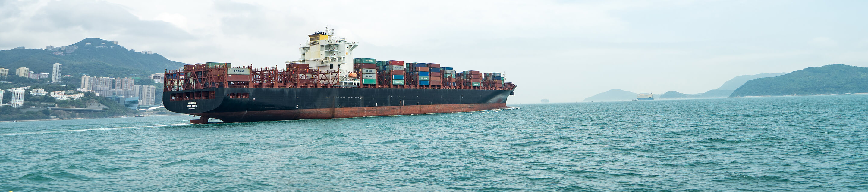 Cargo ship in the ocean