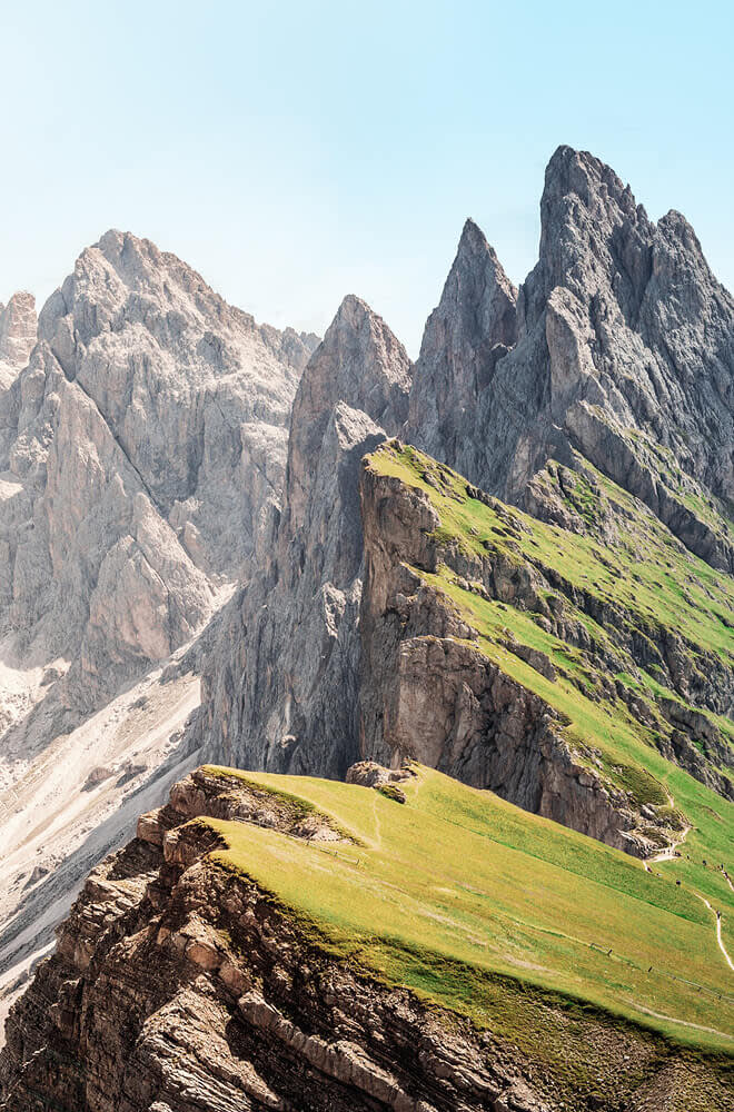 Mountain side with a blue sky  