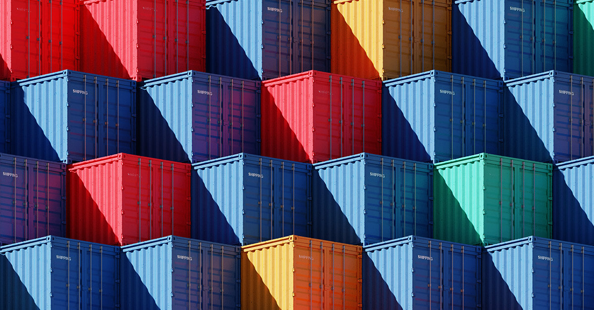 colorful shipping containers - supply chain