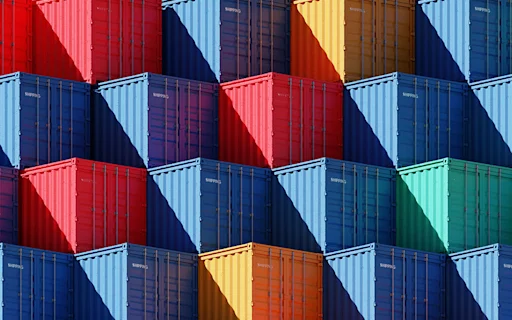 colorful shipping containers - supply chain