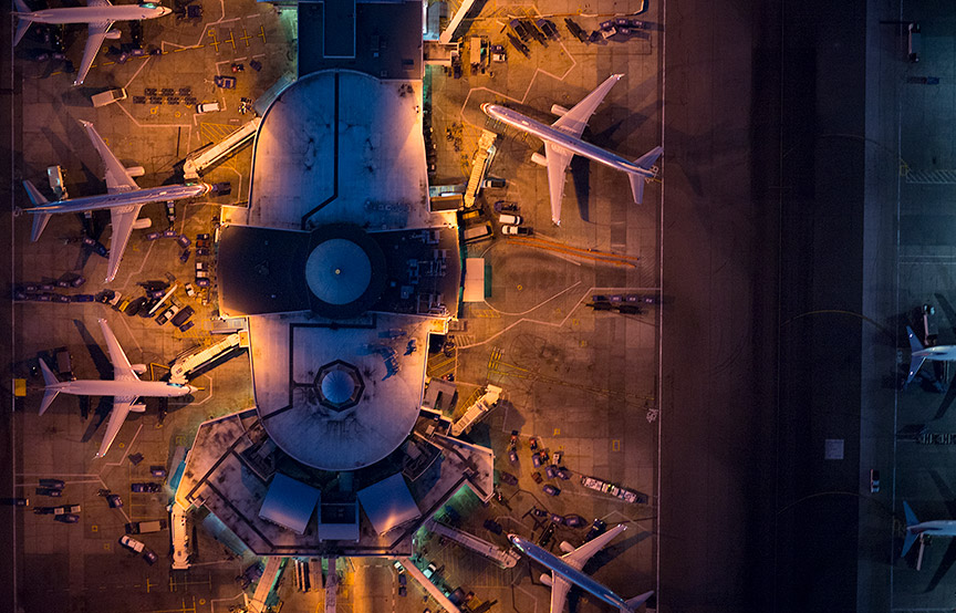 aerial view of planes 