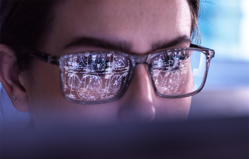 woman wearing glasses