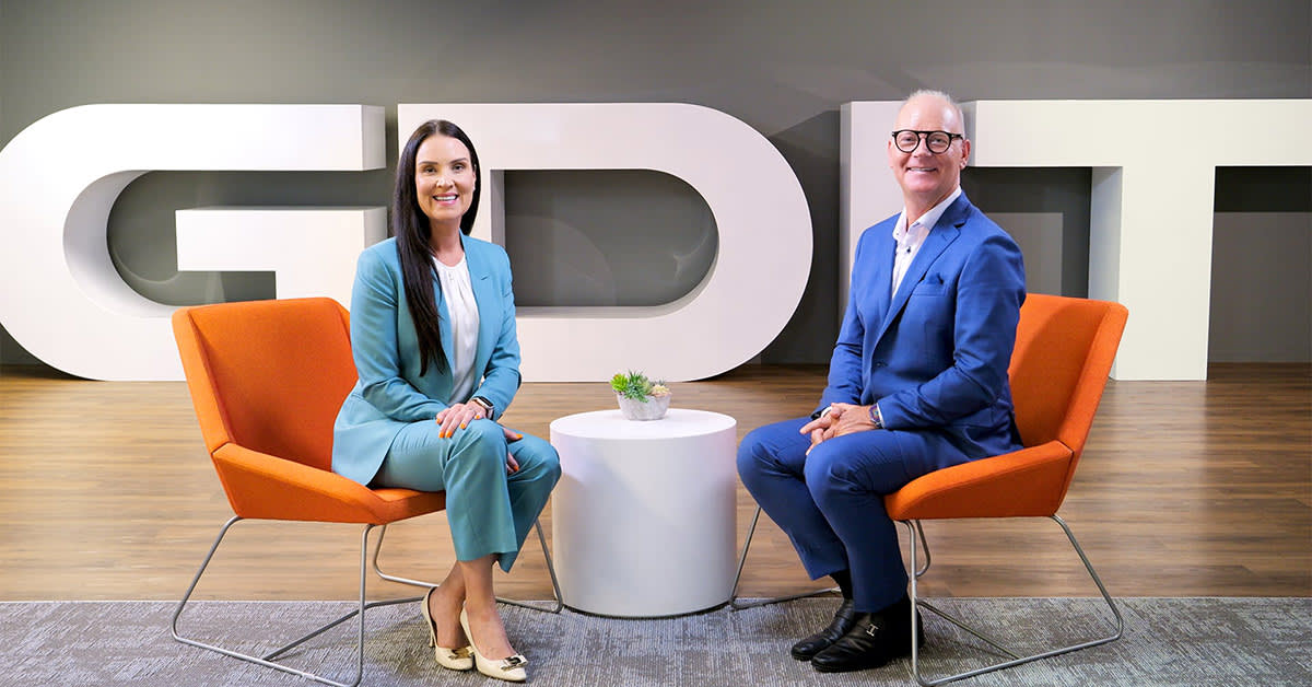 Nisa Moore, GDIT’s Vice President of Diplomacy and Douglas Kent, Executive Vice President for Corporate and Strategic Alliances at the Association for Supply Chain Management (ASCM)