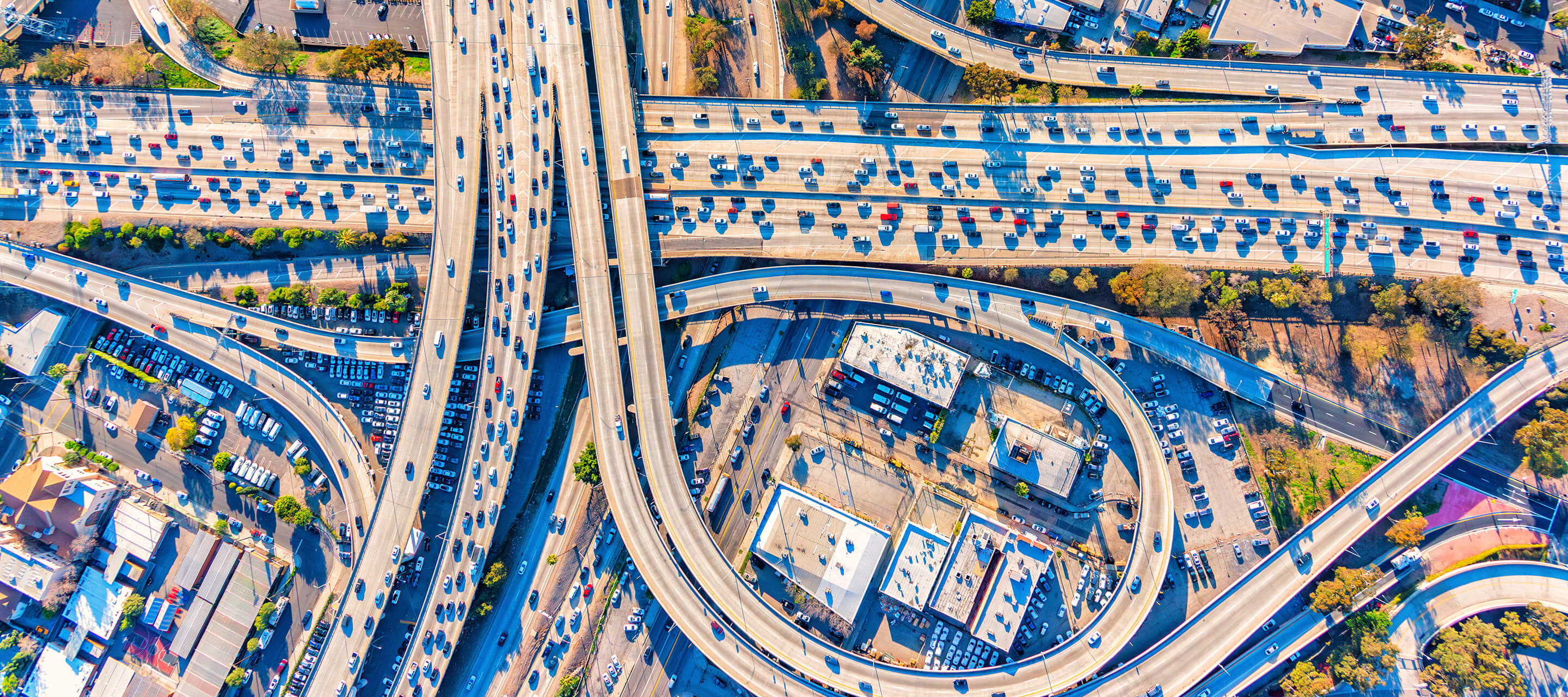 aerial view of highway