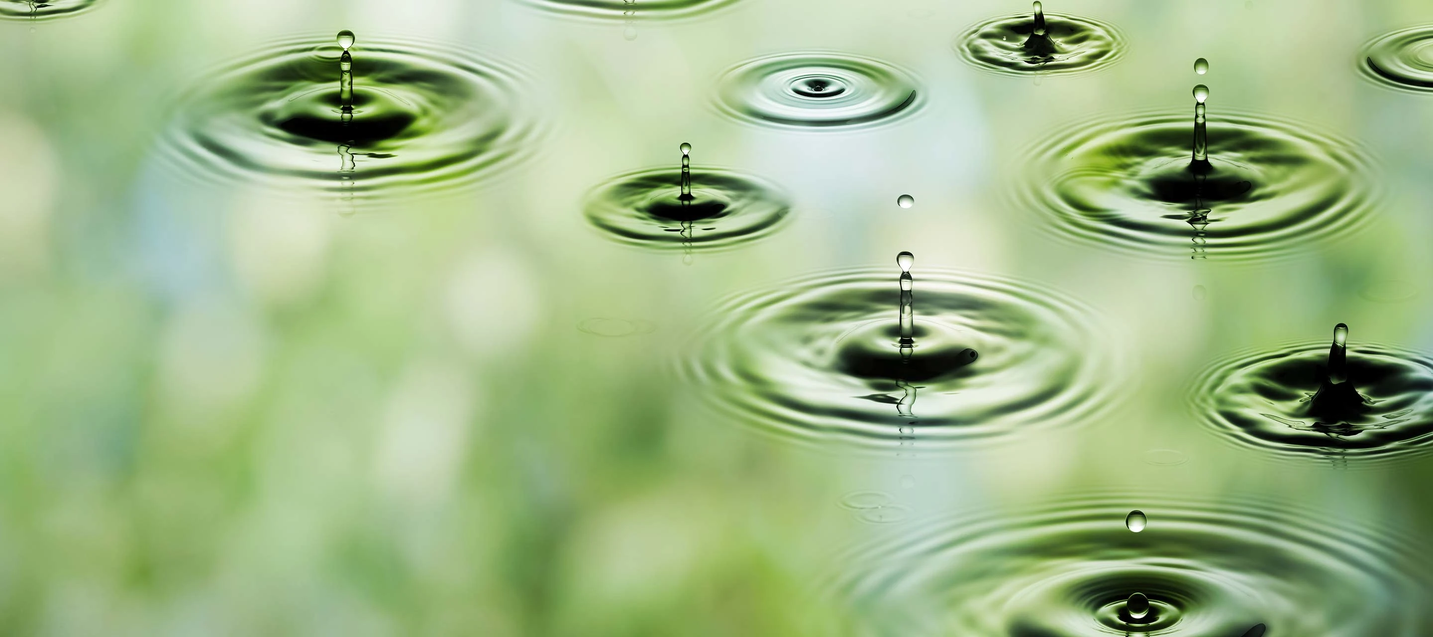 falling drops of water