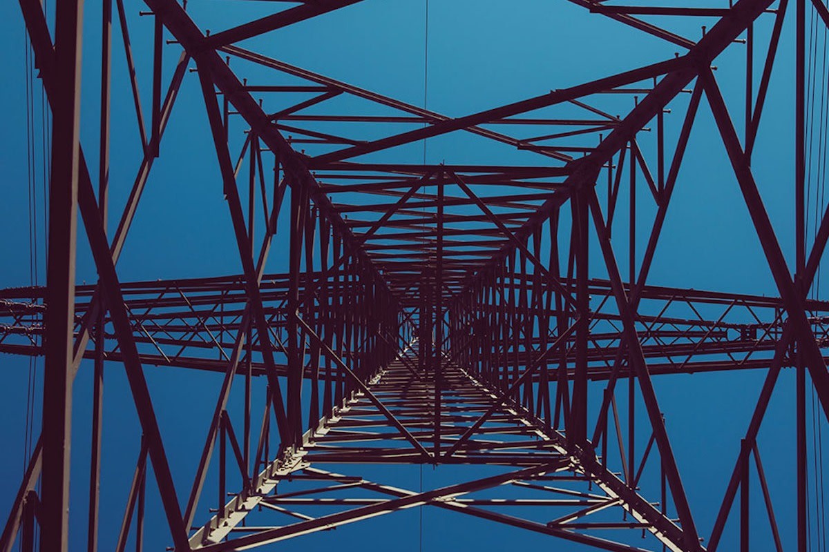 Radio tower from the ground looking up