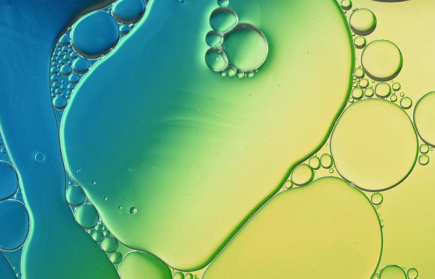 colorful molecules in petri dish