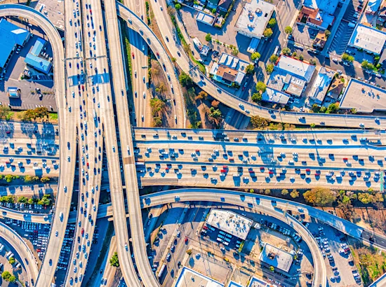 aerial view of highway