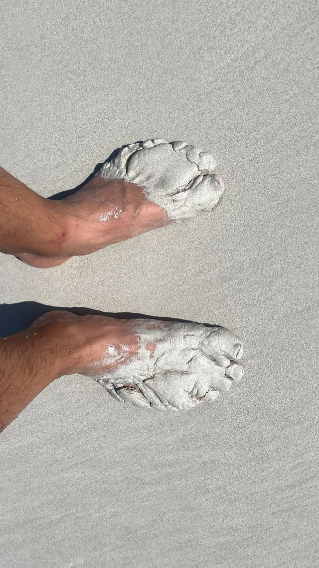tortuga bay sand on feet