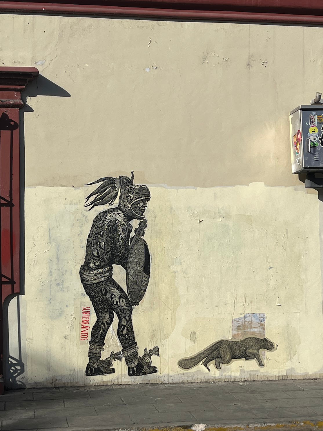 oaxaca street art warrior