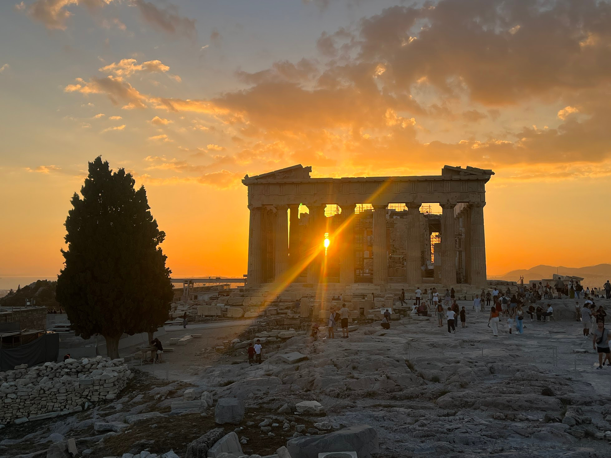 athens acropolis sunset