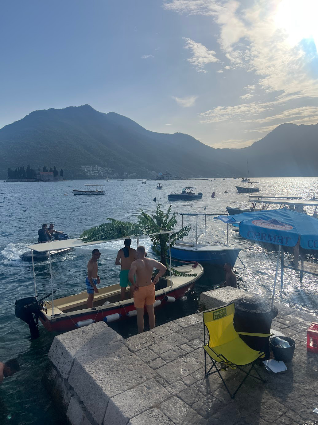 pisanada men on boat