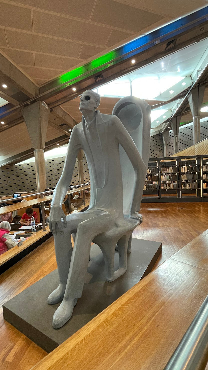 alexandria library modern statue