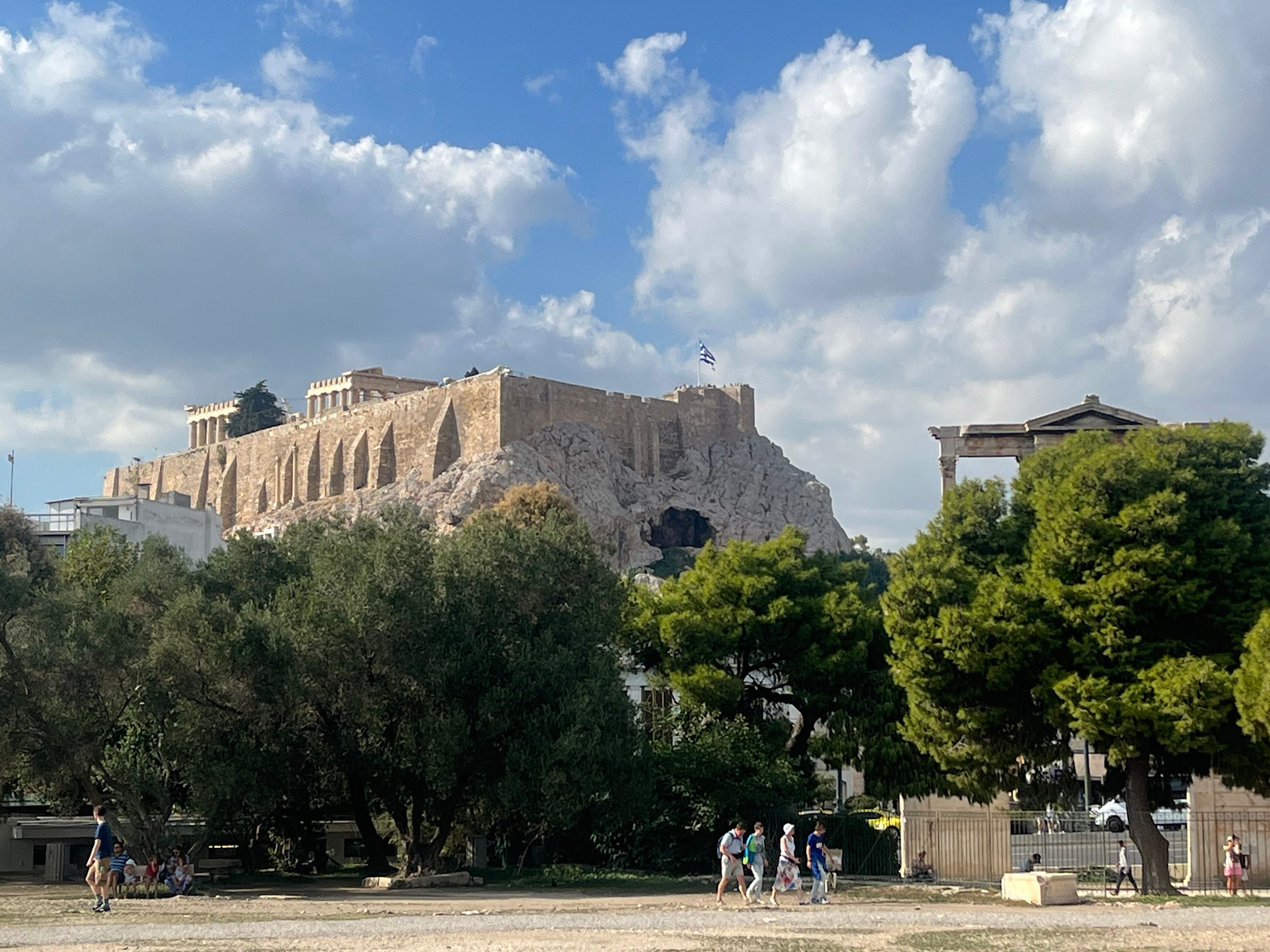 athens hadrian arch and acropolis