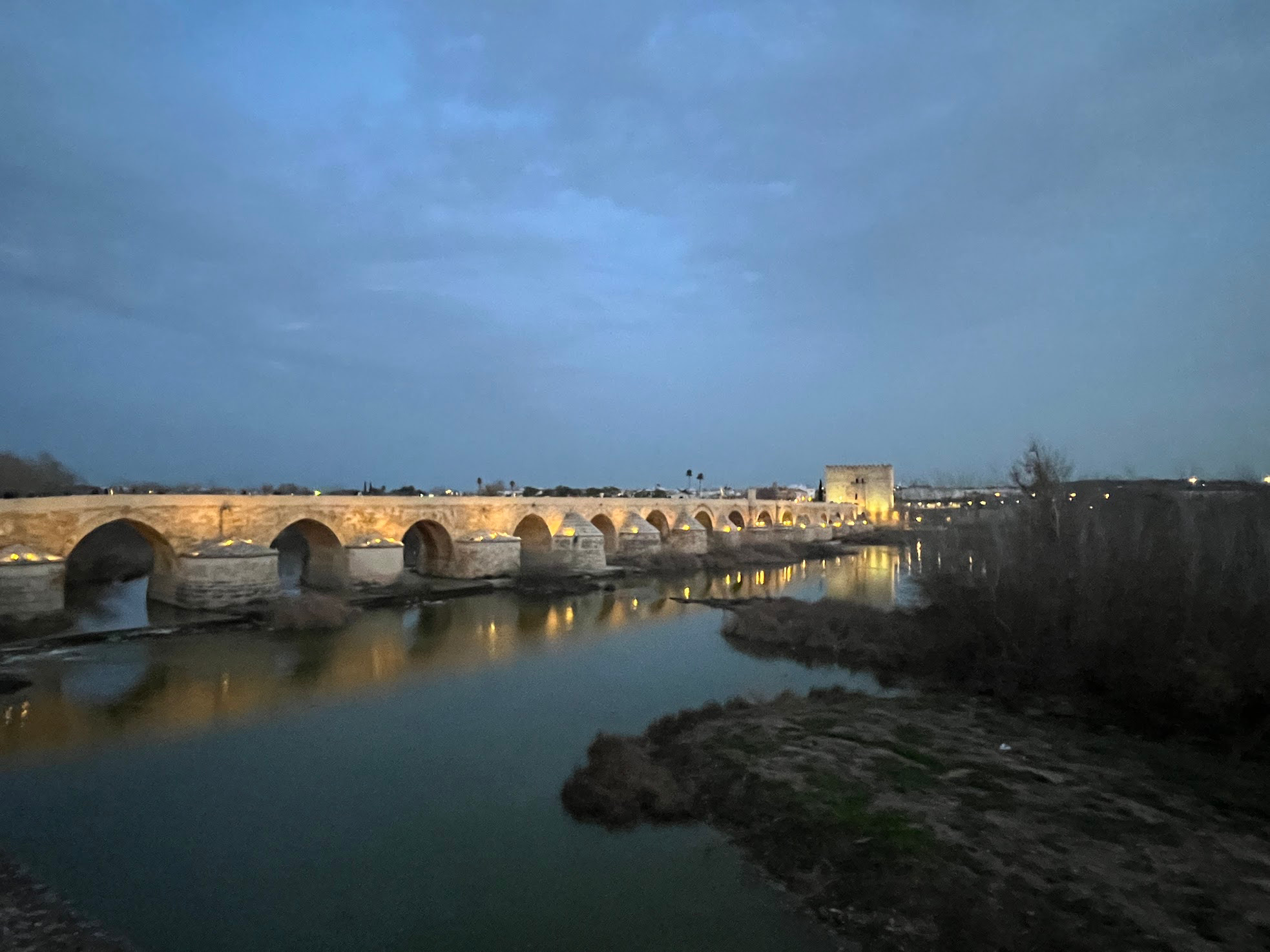 cordoba roman bridge night