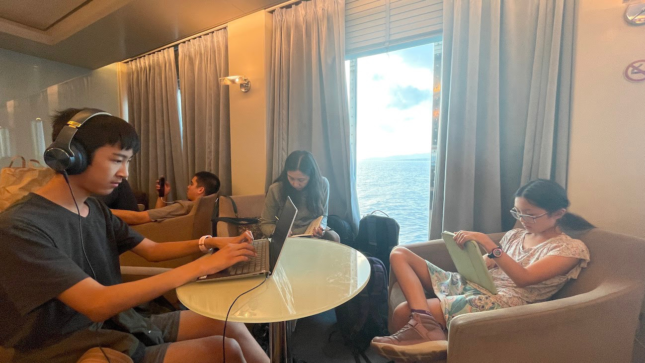kill time on greek ferry