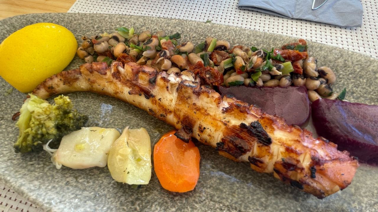 santtorini lunch octopus