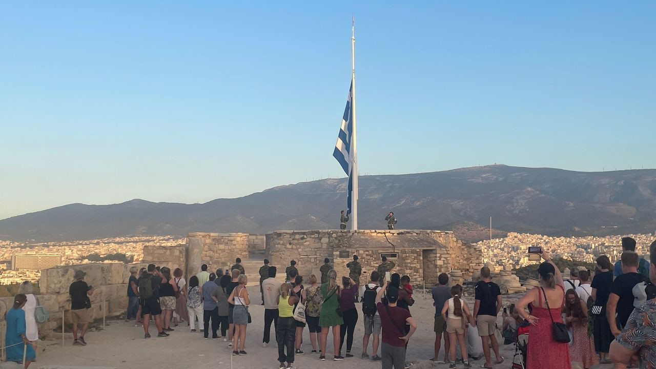 athens acropolis flag