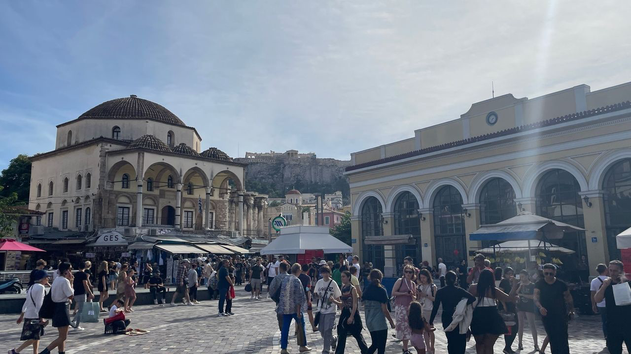 athens busy square