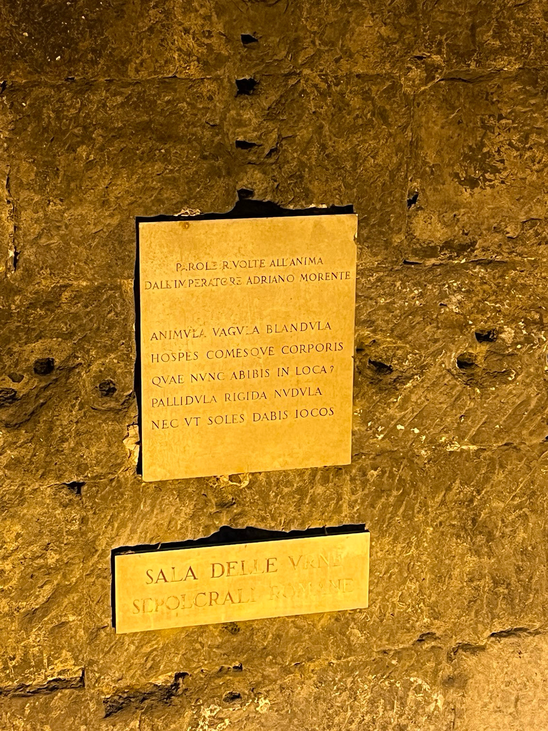 rome hadrian tomb plaque