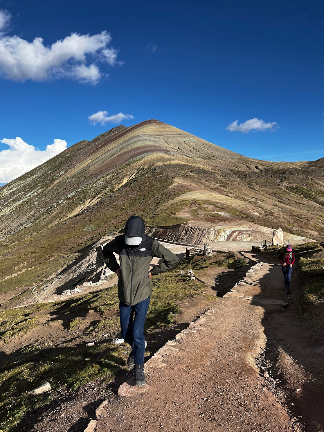 climbing rainbow mountain