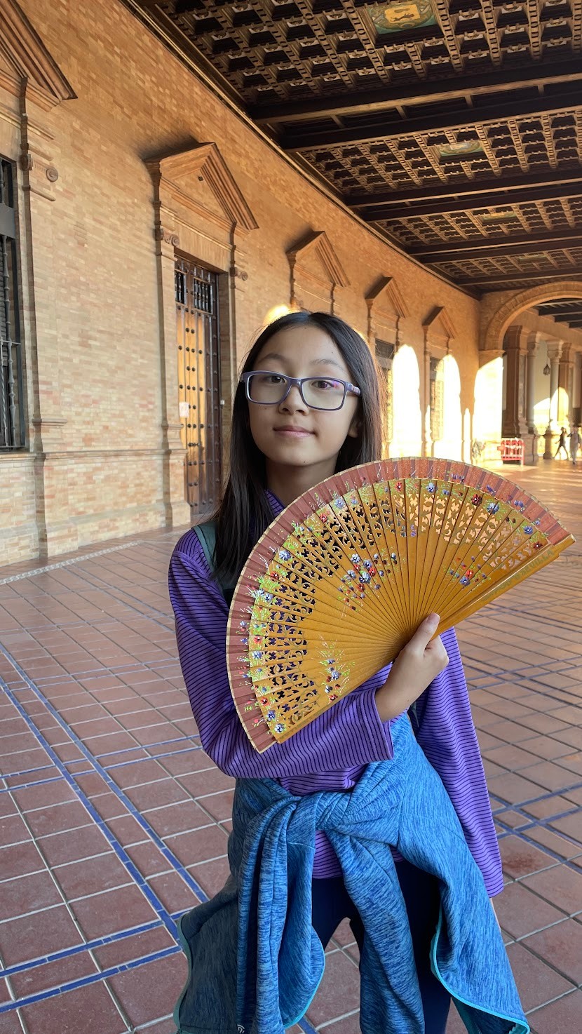 sevilla spanish square fan