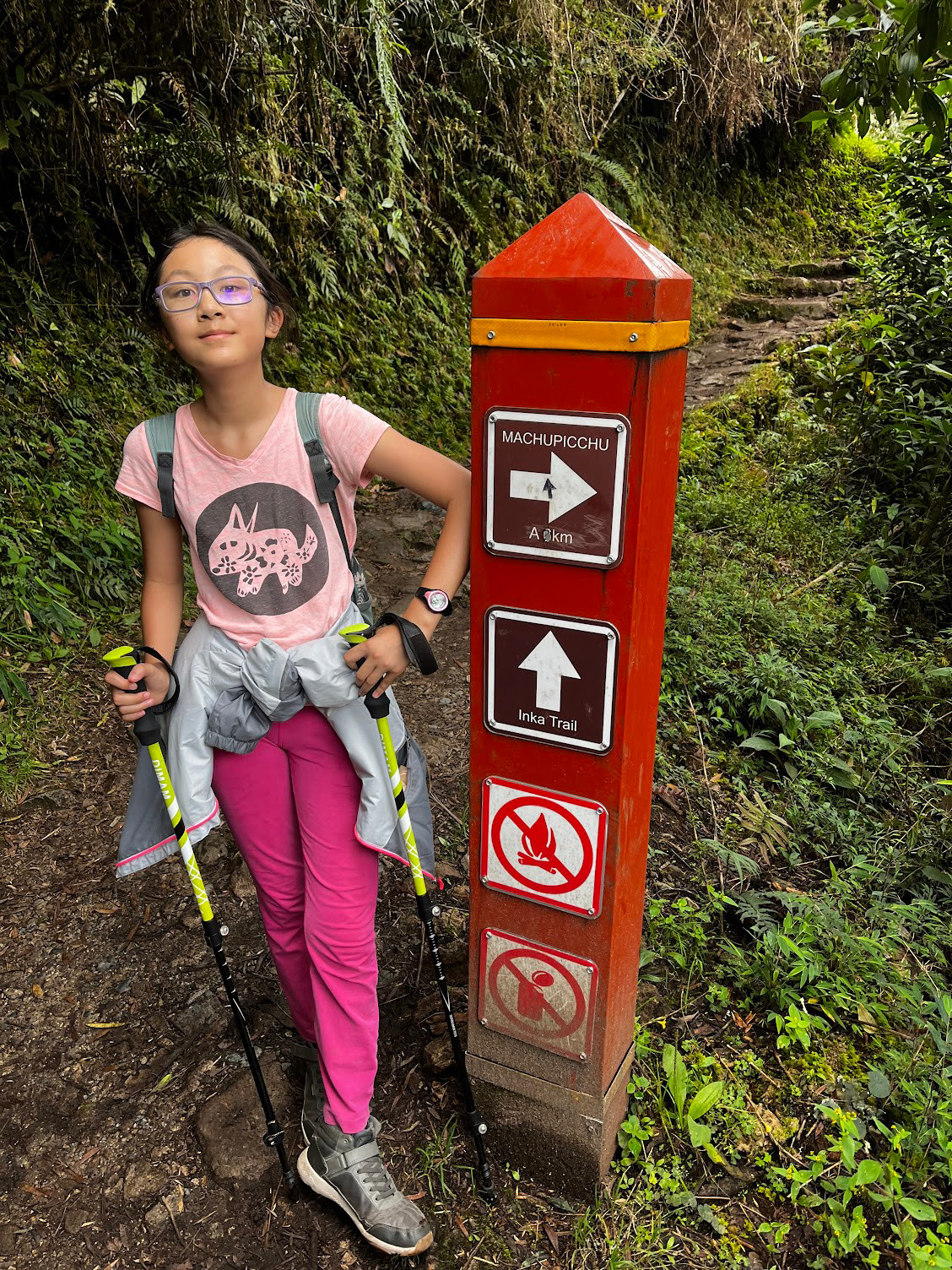 inca trail sign and yan