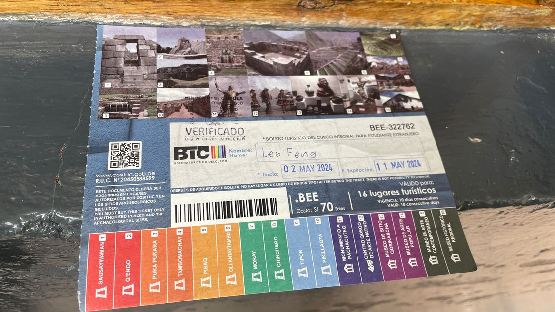 cusco tourist tickets