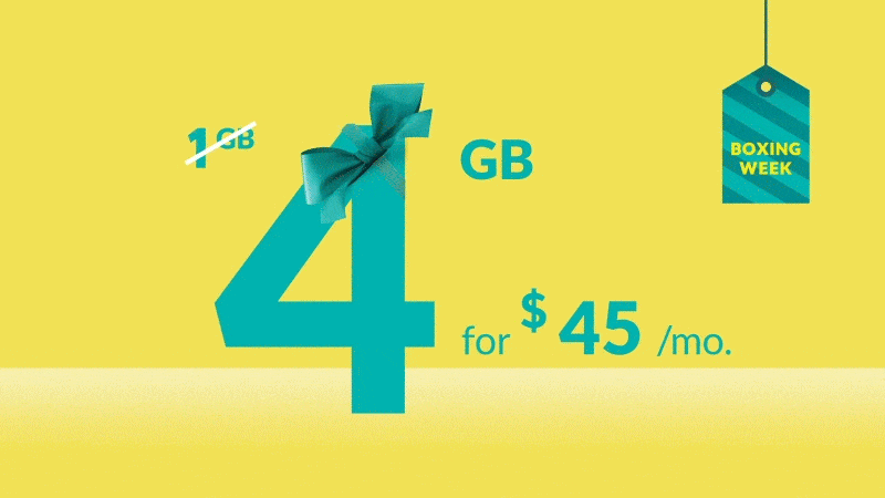 Get a 4GB plan for $45 per month