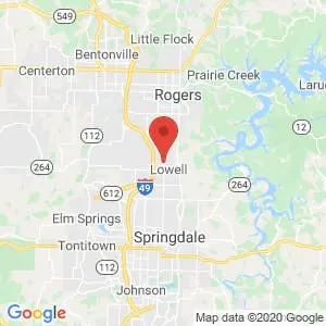 Arkansas Self Storage Lowell map