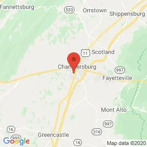 Chambersburg Mini Self Storage map