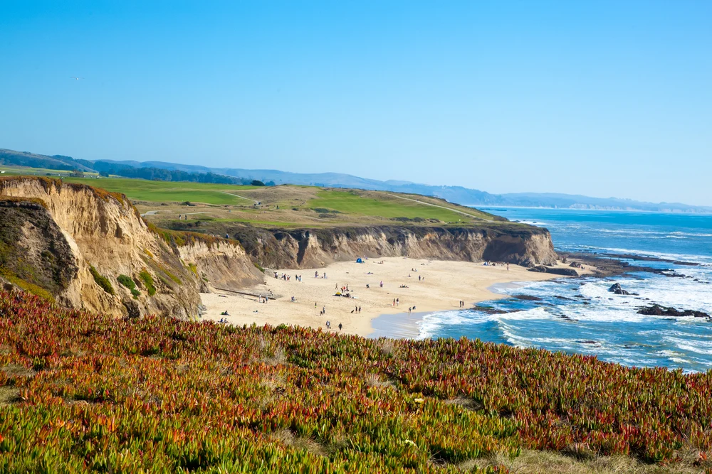 cliffs and beach at Half Moon Bay