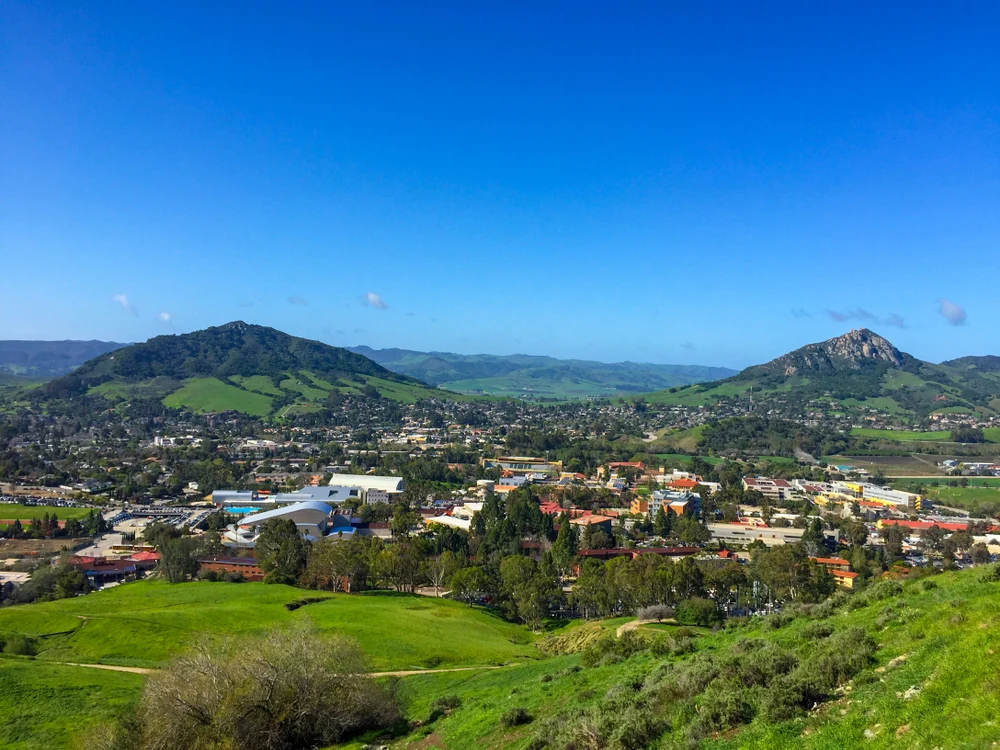 a view of San Luis Obispo from above